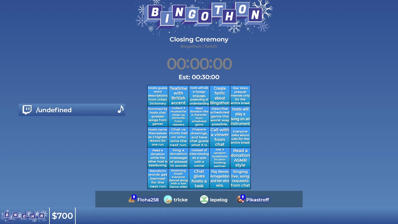 Bingothon Winter 2019: Closing Ceremony